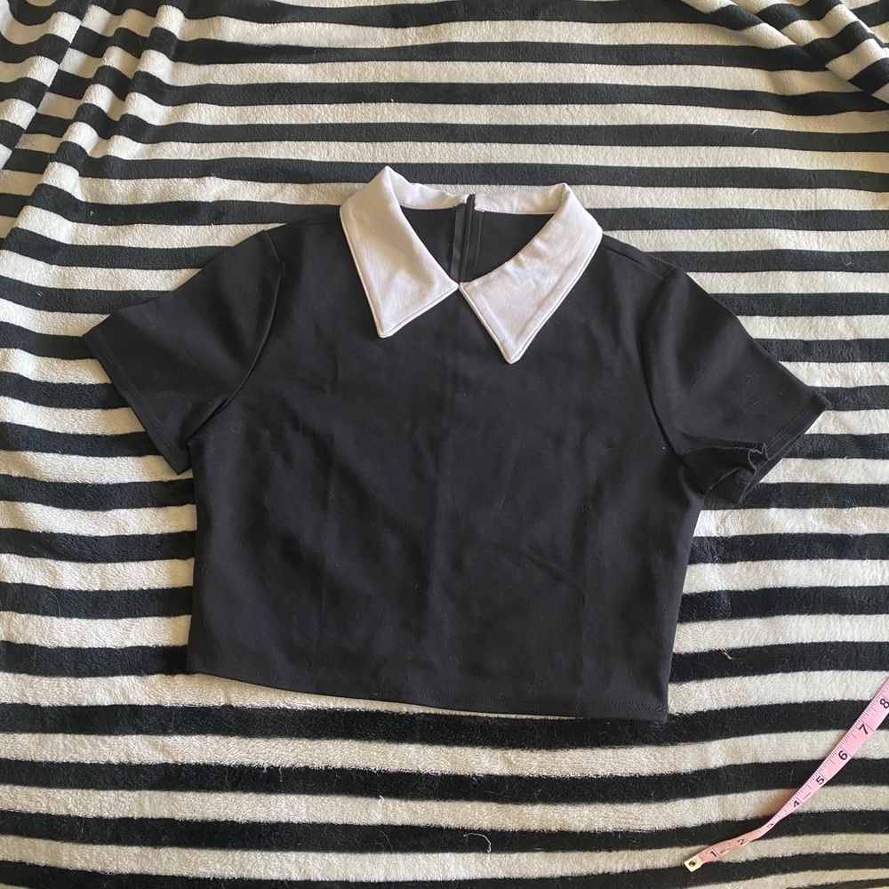 Wednesday Addams Collar Crop Top